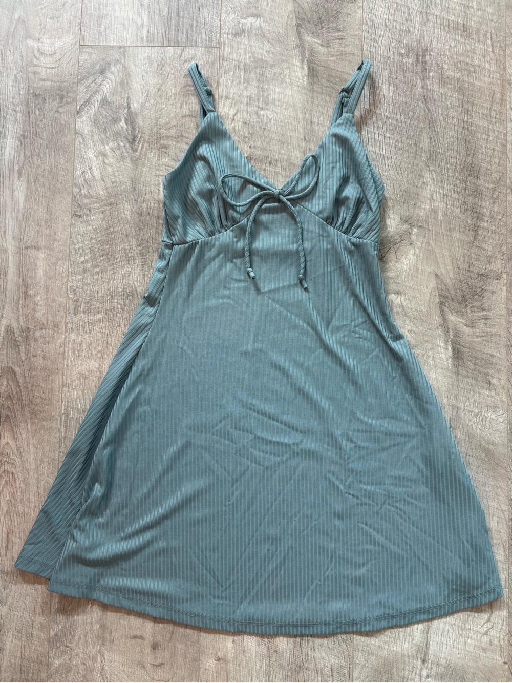 Forever 21 Sage Green Ribbed Mini Dress